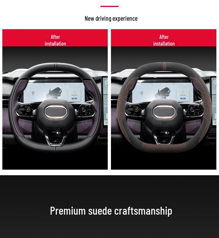 Lotus ELETRE/EMEYA Winter Steering Wheel Cover, Ultra-thin, Non-slip, Sweat-Absorbing, Flocking Handle