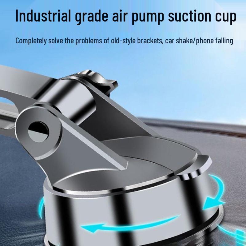 Black Tech Car Phone Holder: Suction Cup & Air Vent Mount with Navigation Bracket