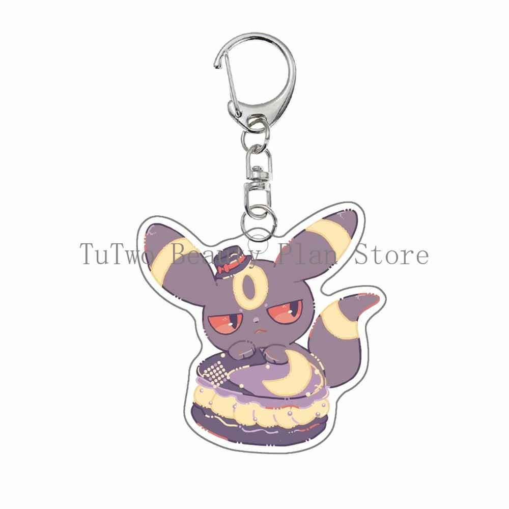 Creative Dessert Flareon Glaceon Umbreon Espeon Sylveon Eevee Anime Cartoon Acrylic Keychain Kawaii Cute Bag Pendant Gifts Toys