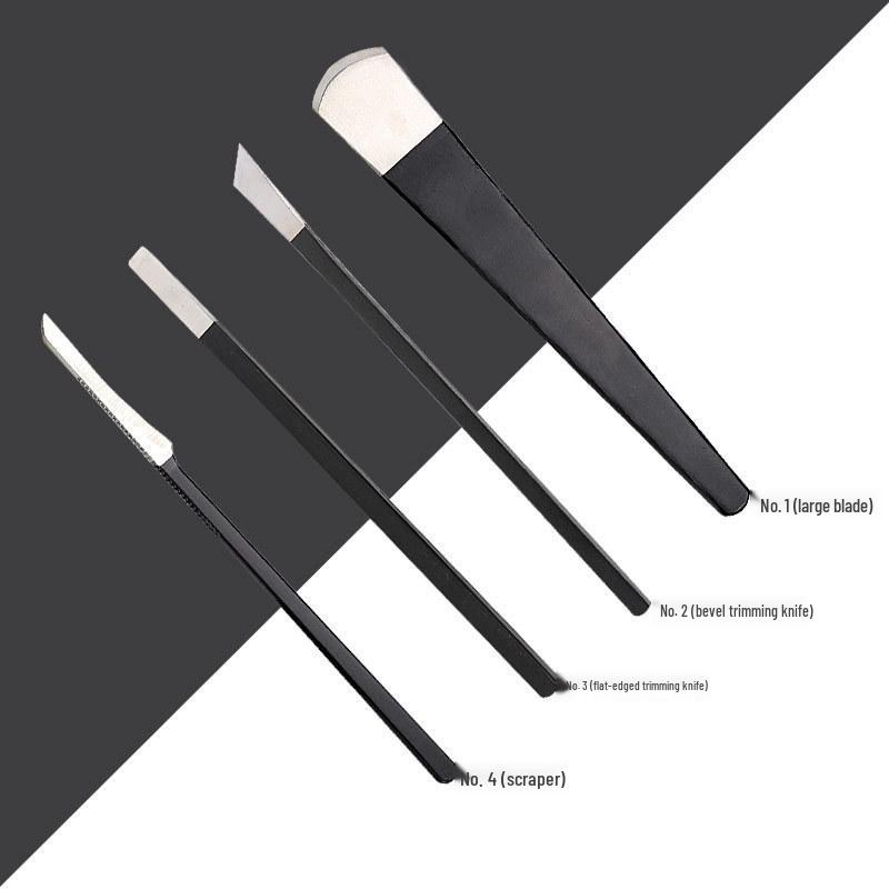 Stainless Steel Pedicure Knife Set: Callus Remover with Slanted, Flat, and Large Scraper Blades. #2 Slanted Edge чёрный