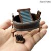 3Pcs/Set 1:12 Dollhouse Miniature Wooden Barrel Washboard Brush Laundry Scene Micro Landscape Ornaments Pretend Play Toys