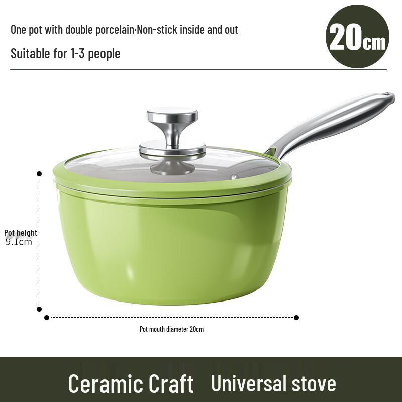Yoshida Sho Avocado Green Ceramic Non-stick Milk Pot