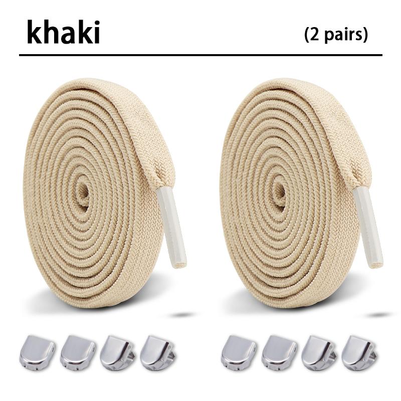 2Pair Double-layer elastic 8mm Flat Shoelace Shoes Accessories No Tie Shoe laces Quality Elastic Laces Sneakers Tennis Shoelaces