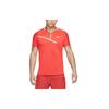 Solid Color Tennis Half-Zip Round Neck Short Sleeve Raglan T-Shirt Men Tops Red DD8310-634