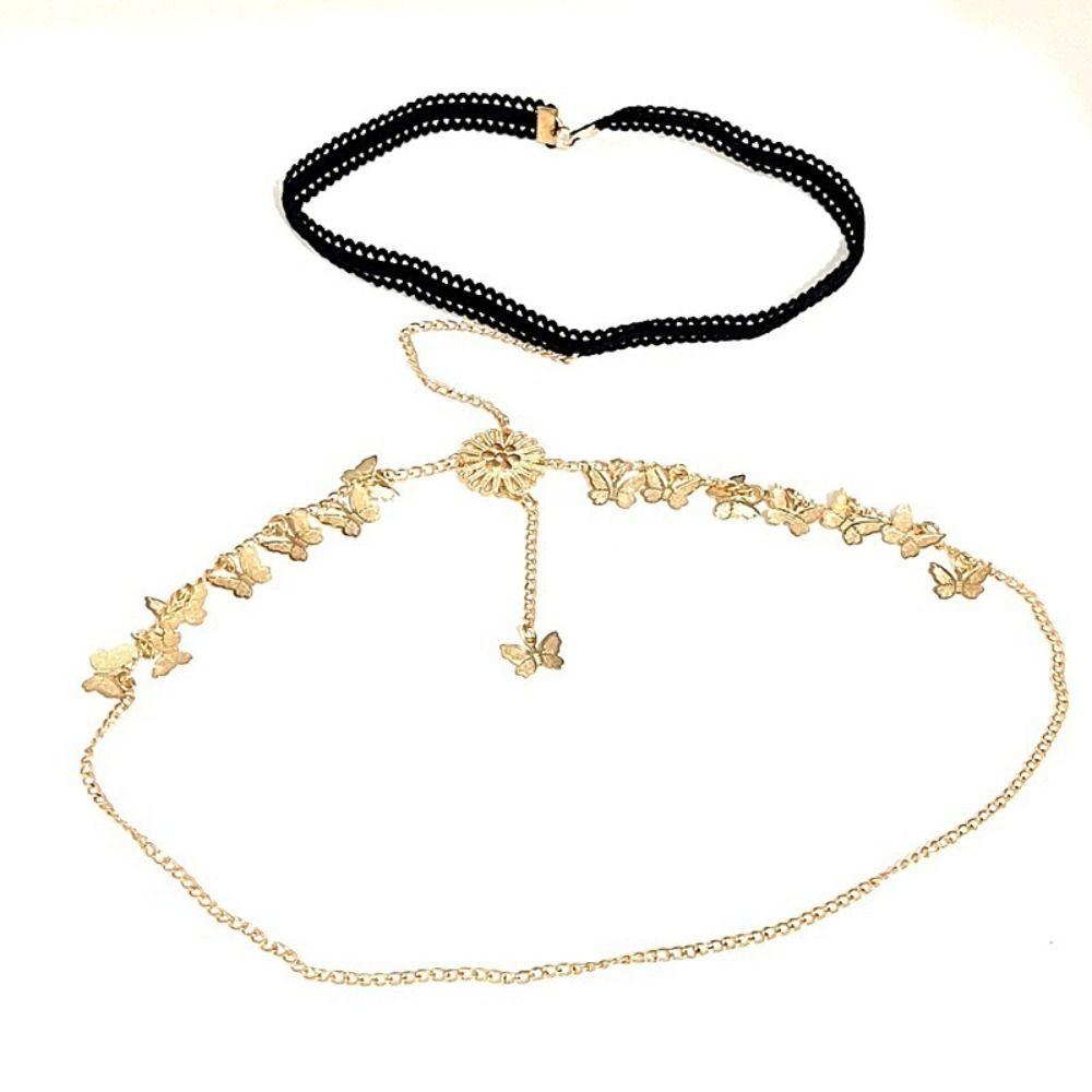 Butterfly Leg Thigh Chain Sunflower Zinc Zinc Alloy Leg Chain Geometric Thigh Body Chain  Jewelry Accessories