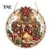Innovative Holiday Gifts for Relatives Christmas Hanging Diamond Art Ornament, 2D Acrylic Pearl Painting Ornaments Tree Pattern Suncatcher,