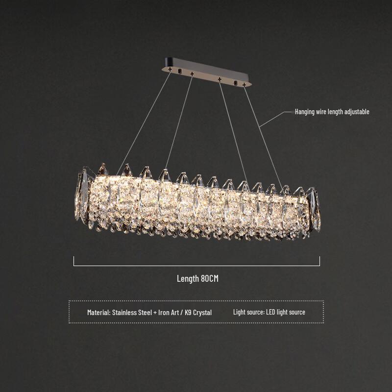 Скандинавская умная хрустальная люстра K9 с голосовым управлением (80см)