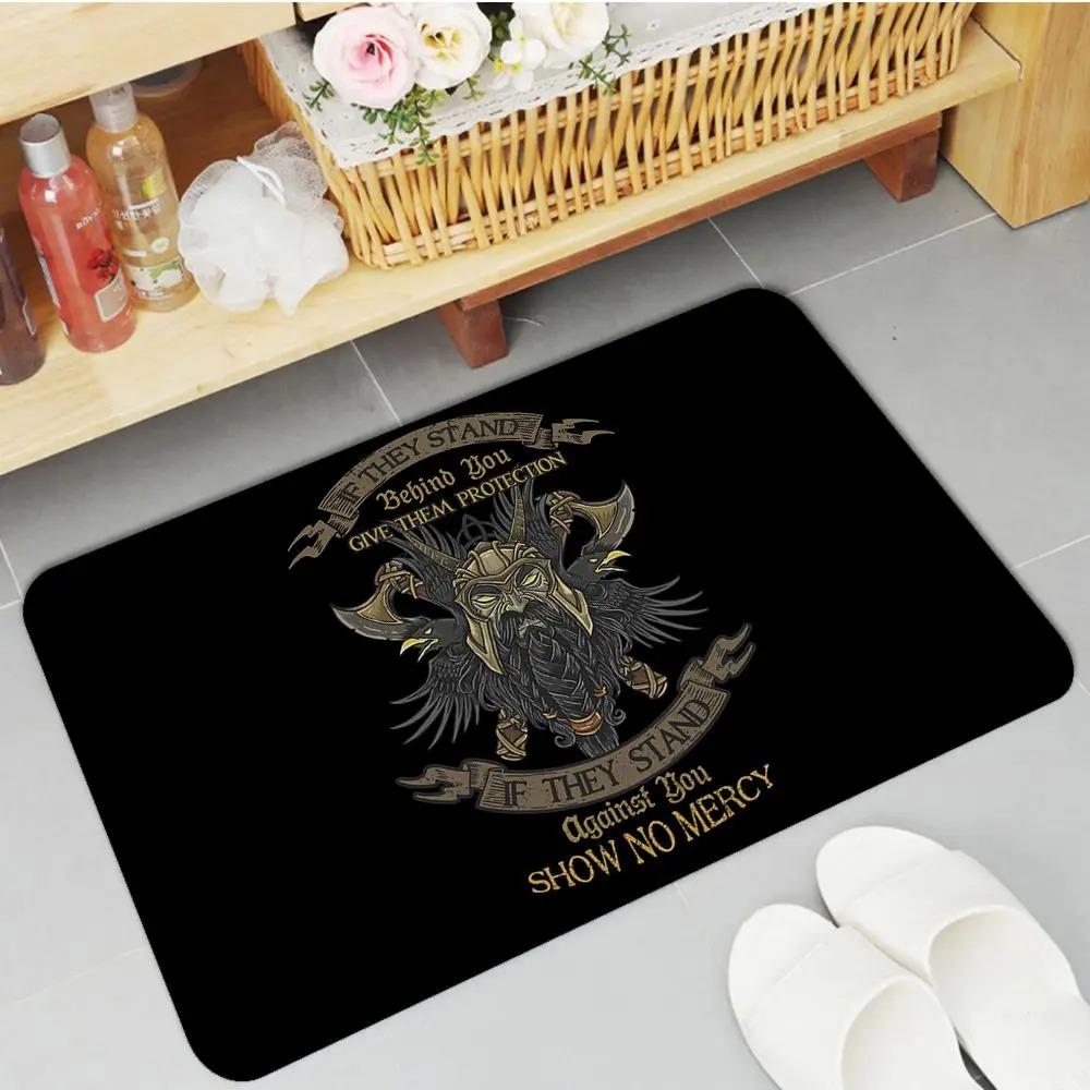 Tappetino con simbolo pattern vichingo stampato antiscivolo assorbente per pavimento di bagno corridoio decorazione camera da letto casa piccolo tappeto