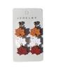 Maple Leaf Color Block Soft-Touch Halloween Spray Paint Earrings Set