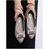 Shoetopia Women'S Grey Ballet Flats  Textured Slip-On Bellies With Decorative Bow & Gold Button | Elegant Casual & Offic