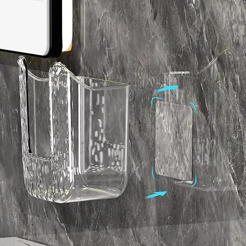 Wet Wipes Storage Box, Punch-free Tissue Box, Toilet Bathroom Kitchen Wall-mounted Inverted Paper Box Light Luxury Home.