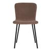 Chaise - EBUY24 - Halden - Lot de 2 - Tissu marron - Pieds en acier noir