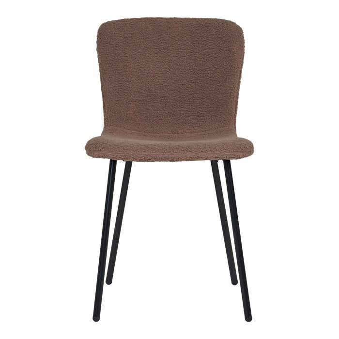 Chaise - EBUY24 - Halden - Lot de 2 - Tissu marron - Pieds en acier noir