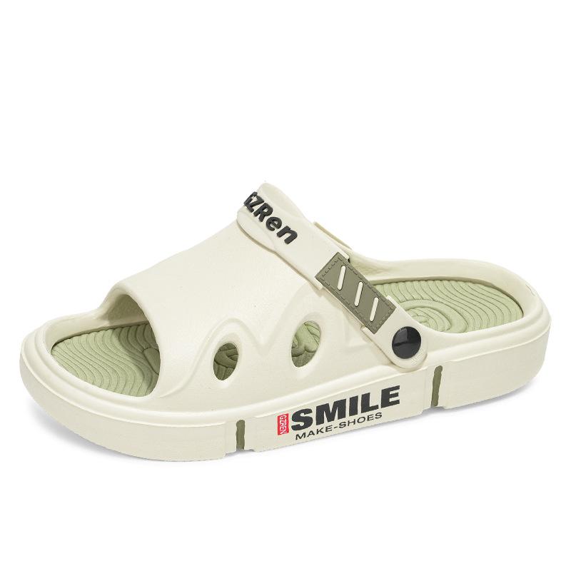 

Large size summer new indoor and outdoor cool slippers stepping on shit feeling sports youth one-word drag EVA breathable men s slippers 45