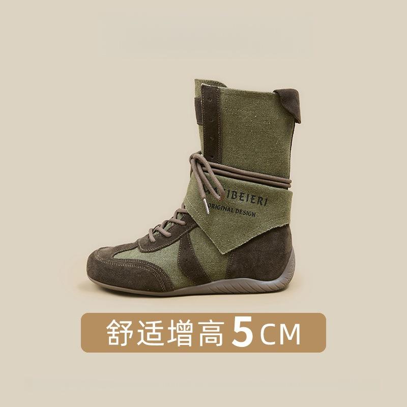 

2025 new trendy retro wasteland boots platform women s shoes thin breathable short boots leather hollow boots autumn 40