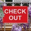 2D Flat - This Red Sign Saying 'CHECK OUT' Is Perfect for Decorating Homes, Bars, Cafes, and Garages, Making It An Excellent Choice for Vintage Wall