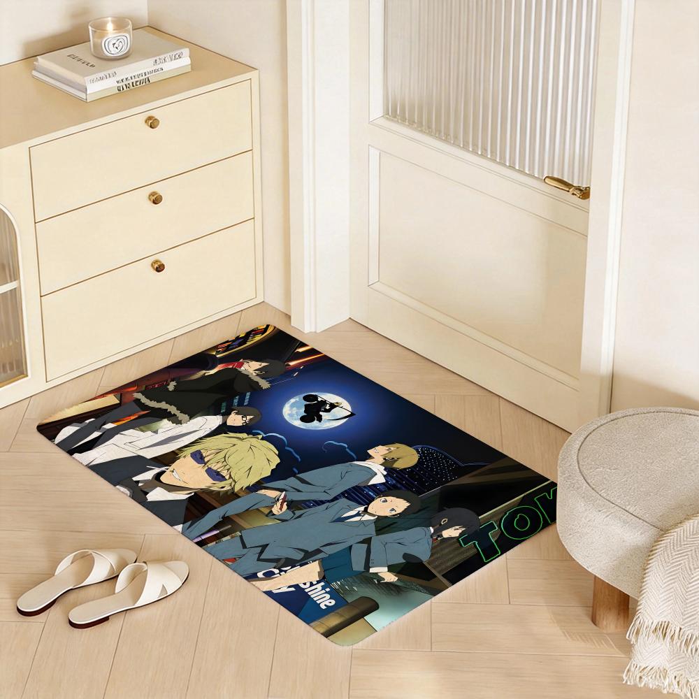 Anime A Durarara Floor Mat Eco Flannel Doormat Non Slip Odorless Indoor Floor Rug Soft Short Plush Home Mat