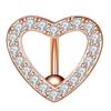 Stainless Steel Heart Belly Button Ring Sparkling Navel Ring Fashion Navel Barbell Jewelry  Women