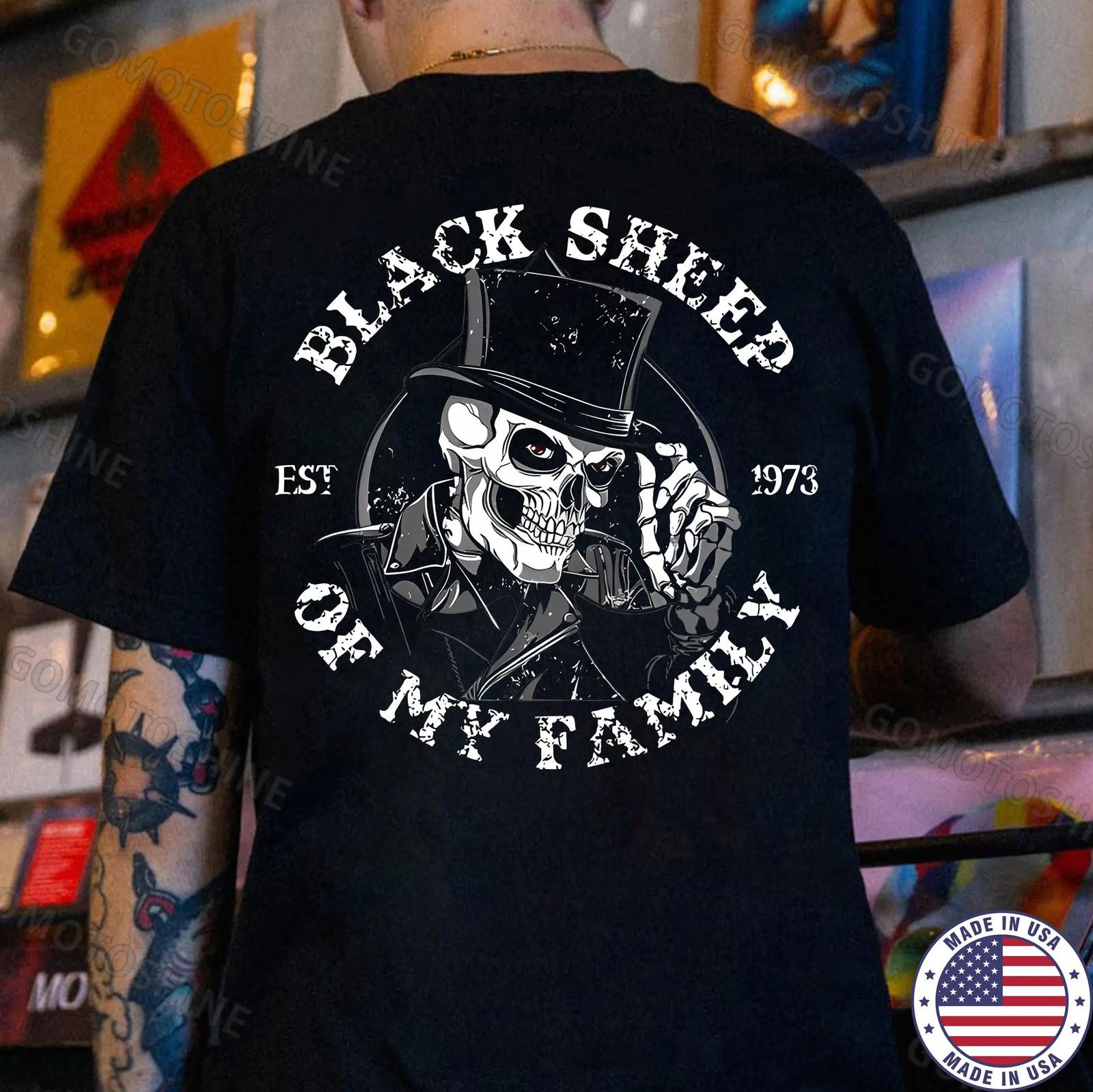 BLACK SHEEP OF MY FAMILY Skeleton Print Men s Unisex T-Shirt M