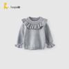 TONGTAI Girls' Ruffle Collar Knit Sweater