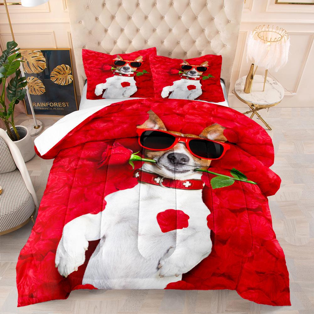 Pet Dog Digital Printing Kit, Bedding Three-Piece Set, Home Textile Four-Piece Set