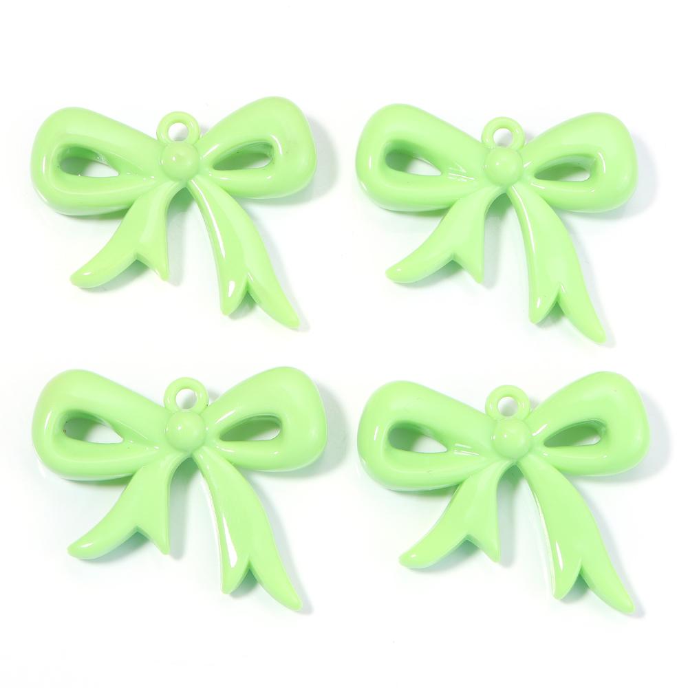 4pcs 49x40mm Bowknot Acrylic Charms Colorful Bow Charms Pendants For Jewelry Making DIY Necklace Phone Key Chain Accessories