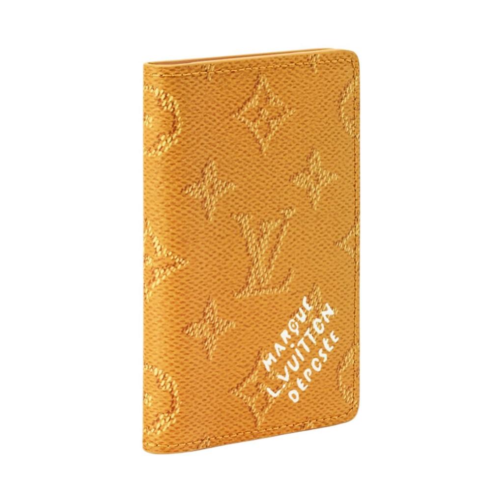 Louis Vuitton Pocket Organizer Monogram Heritage Coated Canvas Wallet Women's Saffron Yellow M26842