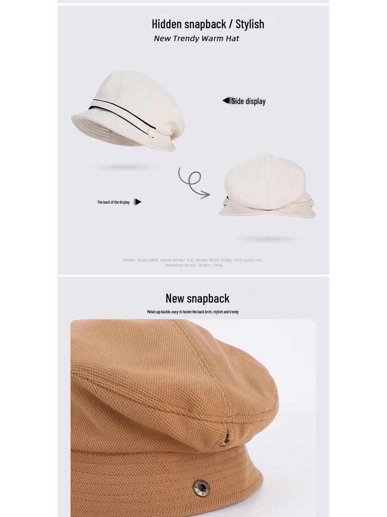 Women's Versatile Duckbill Beanie: Chic Autumn/Winter Fashion, Large Fit, Flattering, and Cozy