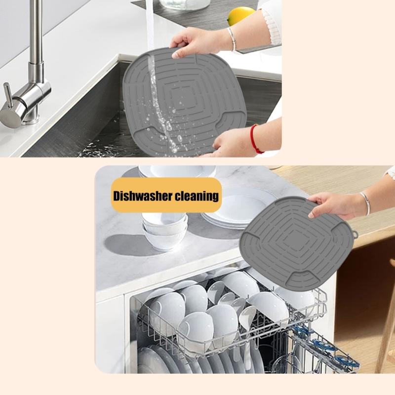 Multi Purpose Silicone Air Fryers Accessory Heat Resistant Foods Grade Pad For Baking Trays Lids
