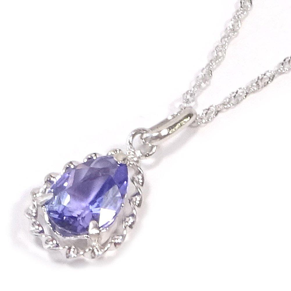 And My Jewelry Platinum Natural Tanzanite Pendant Pear Shape [Your Box] Necklace, [Gift Wrapped] 4024_2024