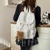 Schoolbag Sweet Bow Fashion School Bag Female College Student Class Commuter Backpack Winter New Cute Corduroy Backpack