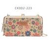 Baellerry Women's Long Purse Fashion Cell Phone Bag Printed Wallet with Metal Chain Multifunctional Crossbody Bag
