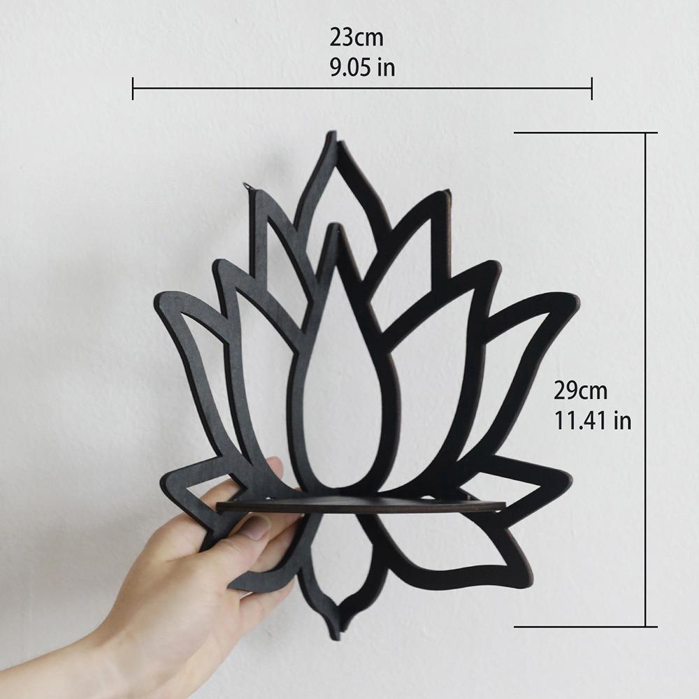 Butterfly Floating Wall Shelf Crystal Shelf Lotus Display Room Ornaments Modern Home Decoration Rack Home Wood Decor Aesthetic