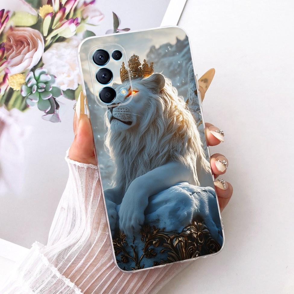Transparent Cover For Oppo Reno5 5G Case CPH2145 Cute Cat Fashion Butterfly Funny Painted Casing PEGM00 PEGT00