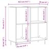 Record Cabinet Smoked Oak 84.5 x 38 x 89 cm Wood Based Material