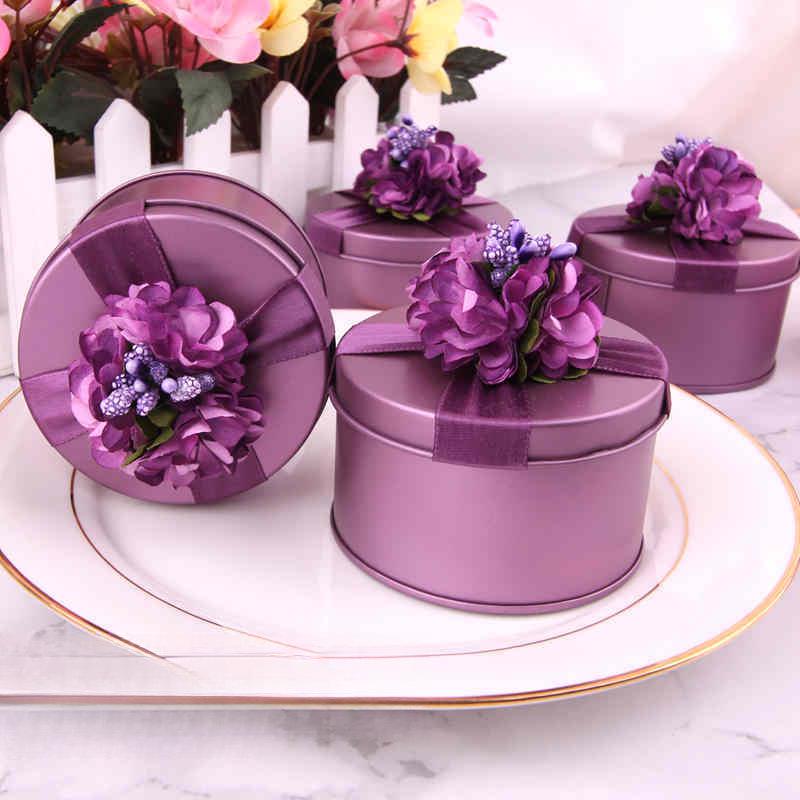 

Iron Wedding Candy Gift Box Set – Creative Candy Box for Weddings Diameter 7.5cm, Height 4.5cm красный