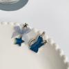 Girly Asymmetrical Cat Star Bow Earrings