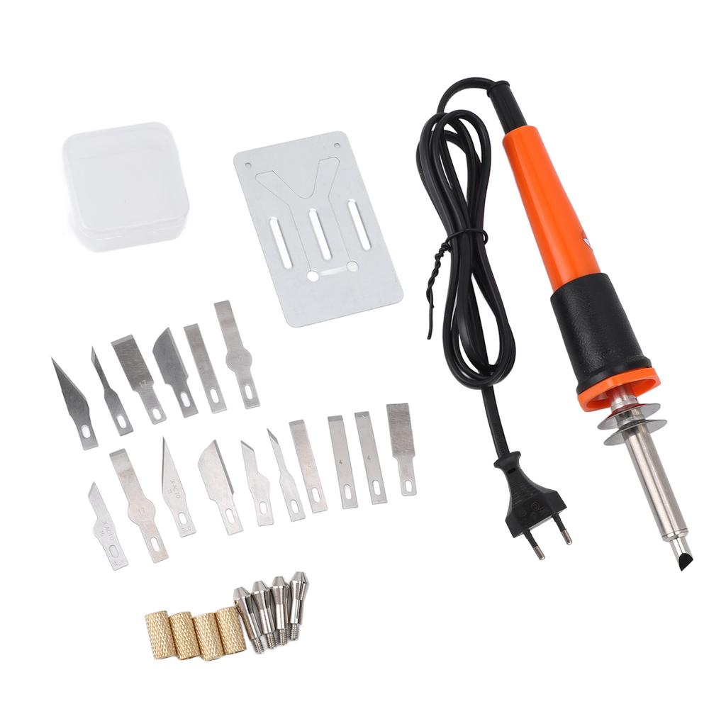 Electric Hot Knife Cutter Tool Kit Multipurpose Stencil Cutter with 16 Blades 4 Chuck Sleeves Metal