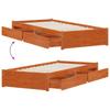 Bed Frame with Drawers 3 pcs Wax Brown Pine Wood