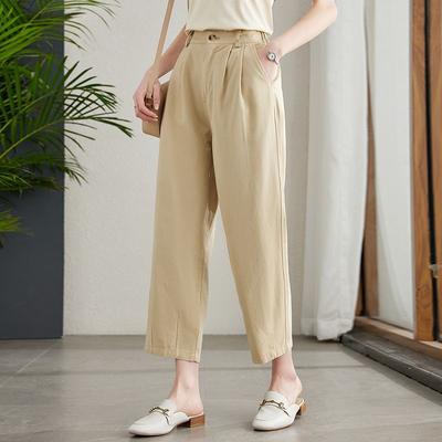 High-waisted Casual Pants Women's Summer New Cropped Pants Small Versatile Casual Straight-leg Pants