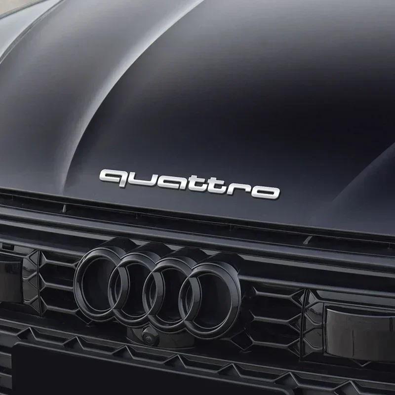 ABS Car Front Grille Emblem External Auto Body Sticker Auto QUATTRO Emblem Accessories for Hot S A3 A4 B8 8P 8V A6 C7 A5 Q5 B7