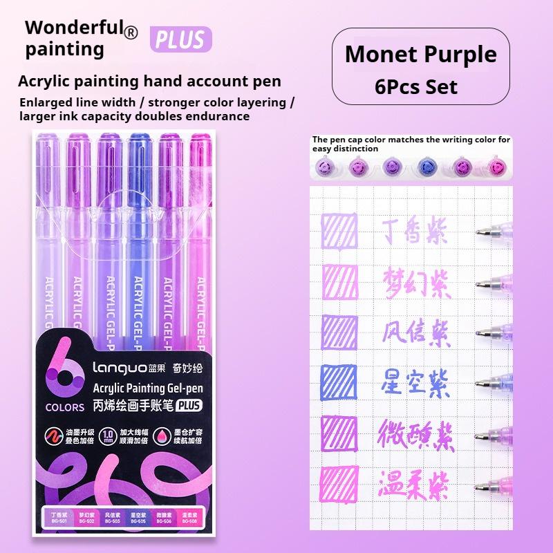 Languo 6/24/36/54/72/90 Colors Acrylic Painting Handbook Pens Multi-Color Gel Pen Student Neutral Pen Writing Marker Stationery