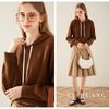 TUHUANG Women's 100% Wool Hooded Pullover Sweater