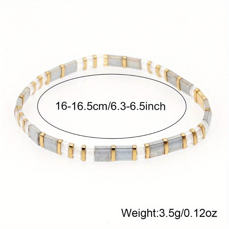 Women's Fashion Bracelet, Elegant Sexy Glass Beaded Jewelry, Handwoven Elastic Cord Bracelet for Daily Wear Gift, Party & Beach Vacation