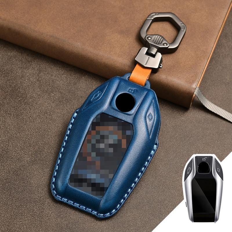 Geeignet für BMW LCD Schlüsselanhänger Neue 5er Reihe 535/7er Reihe 730li/740/X3/X5/X7 Leder Autotasche