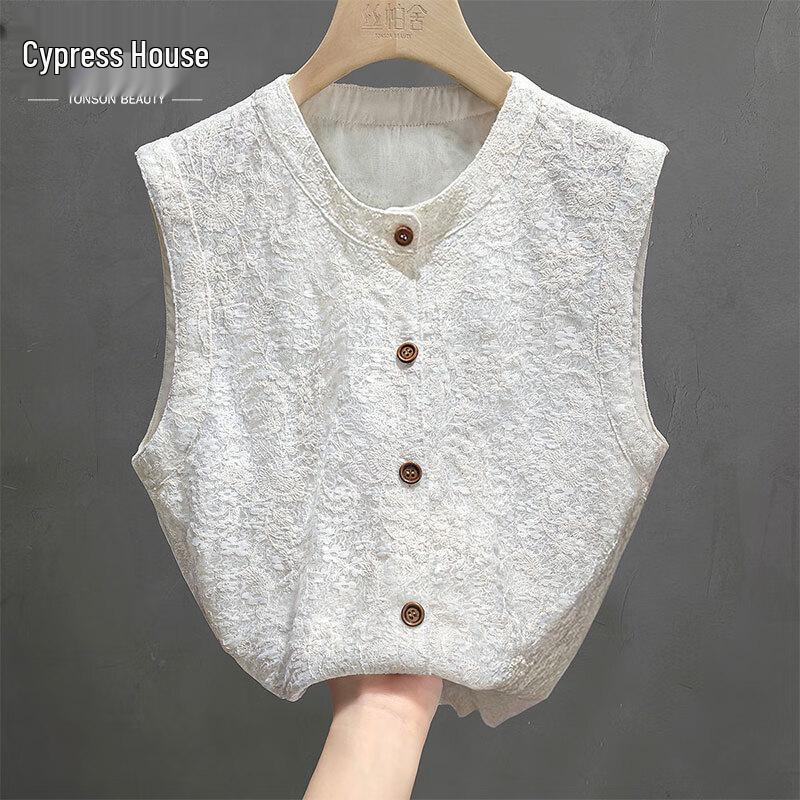 Sibaisha Women s Jacquard Round Neck Vest L