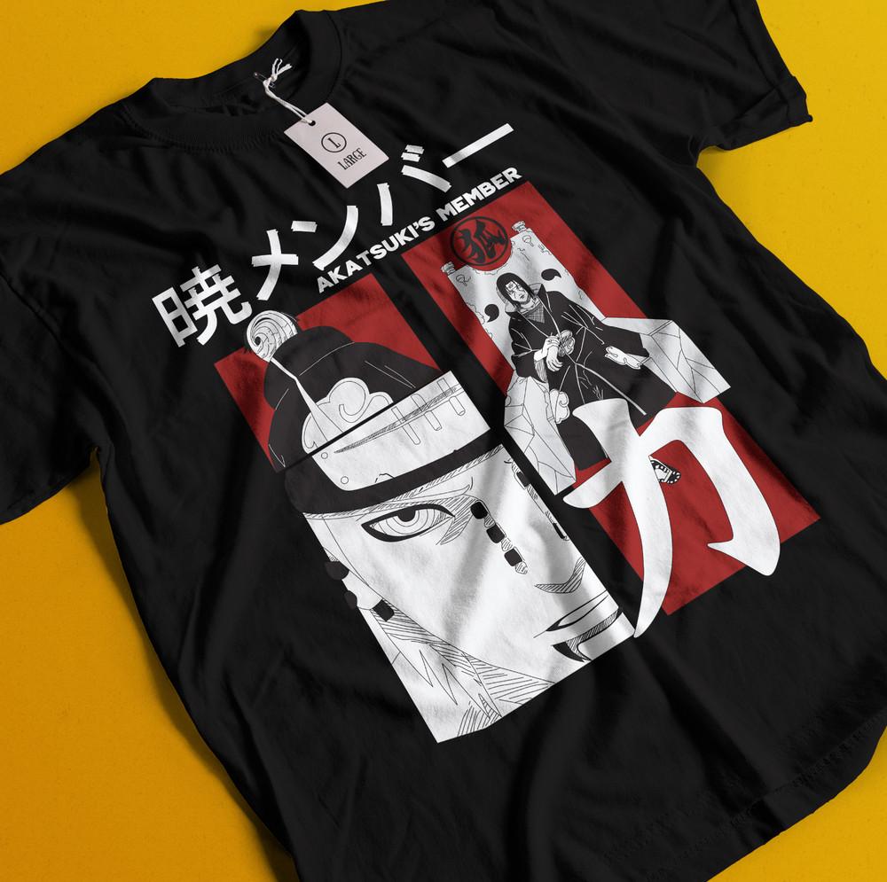 

Itachi Uchiha T-Shirt Naruto Tshirt Jiraya Shirt Madara Kakashi Hinata Anime Tee M