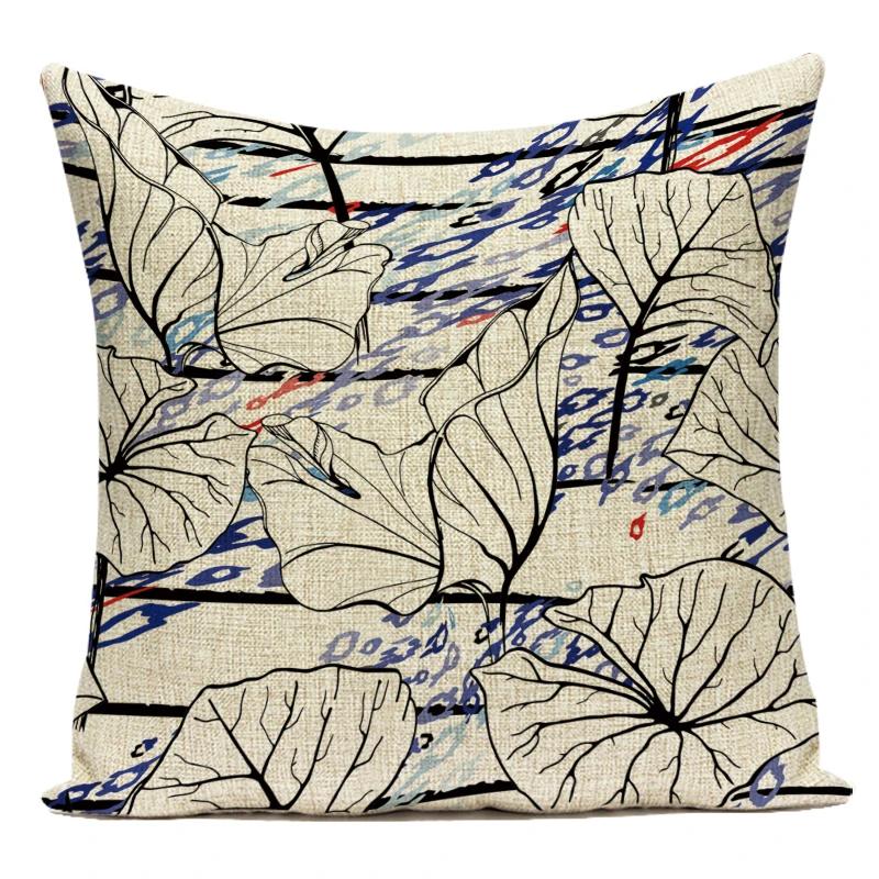 Decorative Throw Pillows Case Floral White Red Pink Flower Polyester Pillow Cushion Cover For Sofa Home Living Room Decor