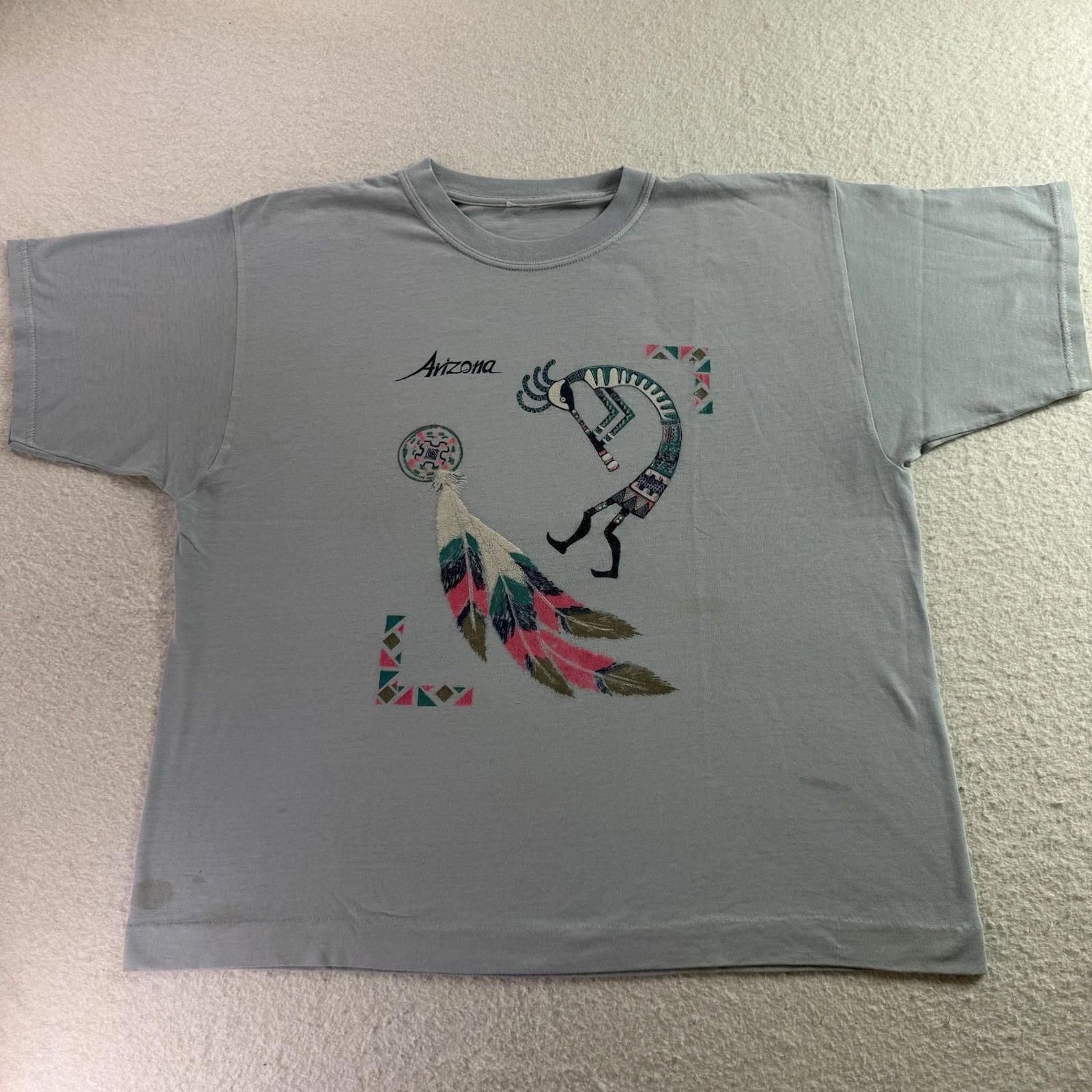 

VINTAGE Arizona Kokopelli T-Shirt mens size L Single Stitch Hem Distressed 4XL