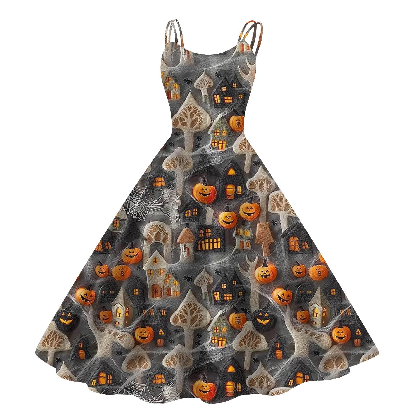 

Женское модное повседневное платье с принтом на Хэллоуин, сексуальное с открытыми плечами, в стиле панк, ретро XL